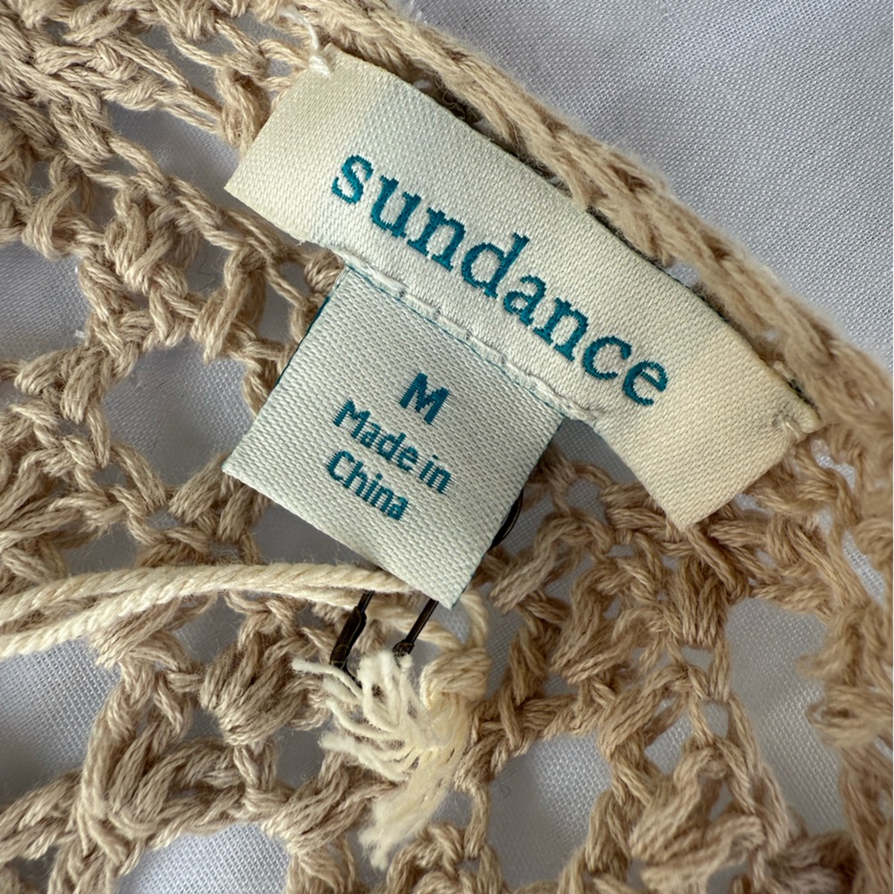 Sundance Catalog Tan Crocheted ‘Fosette’ Cardigan - Picture 2 of 9